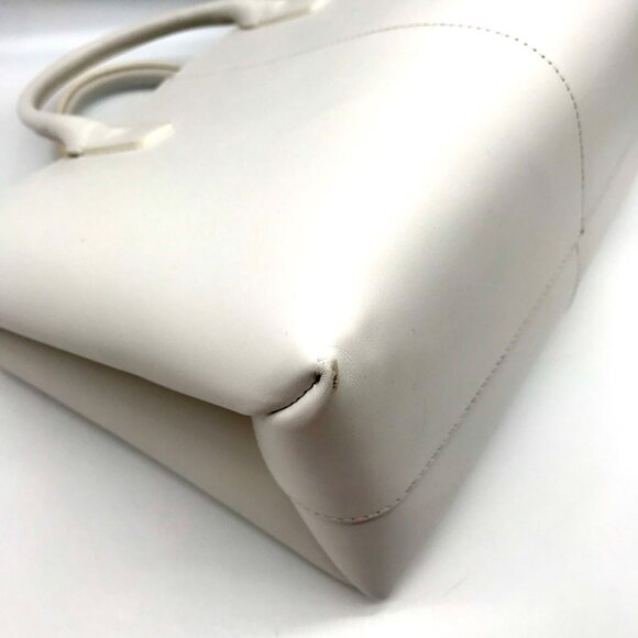 Mansur Gavriel White Leather Convertible Satchel - Picture 6 of 12